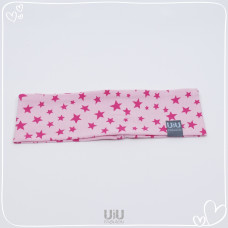Stirnband KU54 / Breite: 7cm " rosa mit Sternen pink"