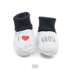 Finkli Grösse 16/17 "I love Grosi/schwarz"